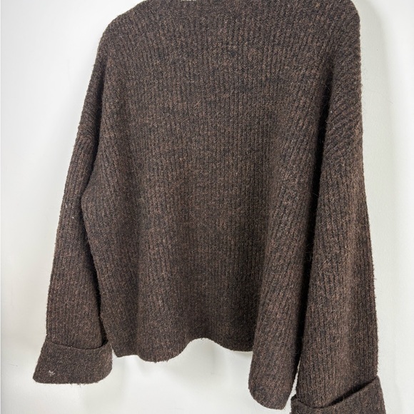 Pistola Espresso Mohair Blend Sweater | cozy textured knit crewneck Size L - Picture 5 of 5
